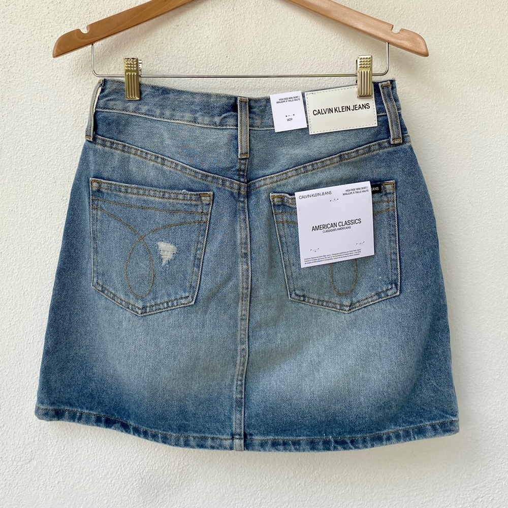CALVIN KLEIN Jeans high rise skirt medium wash - Picture 7 of 10